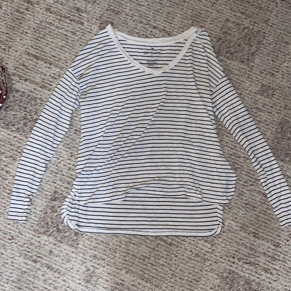 Navy blue and white, American Eagle V-neck shirt